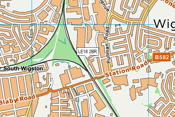 LE18 2BR map - OS VectorMap District (Ordnance Survey)