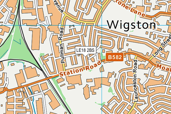 LE18 2BS map - OS VectorMap District (Ordnance Survey)