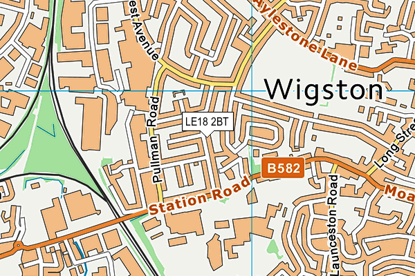 LE18 2BT map - OS VectorMap District (Ordnance Survey)