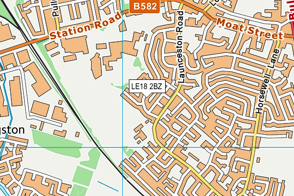 LE18 2BZ map - OS VectorMap District (Ordnance Survey)