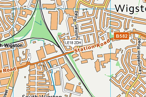 LE18 2DH map - OS VectorMap District (Ordnance Survey)