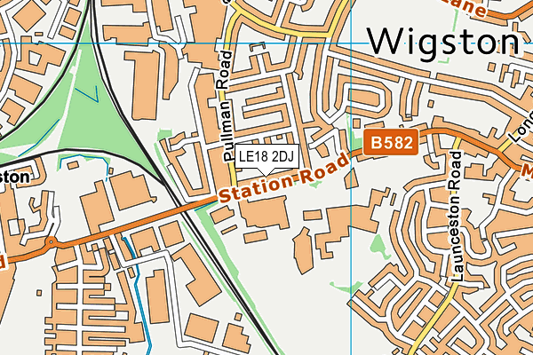 LE18 2DJ map - OS VectorMap District (Ordnance Survey)