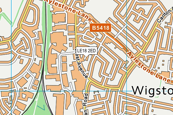 LE18 2ED map - OS VectorMap District (Ordnance Survey)