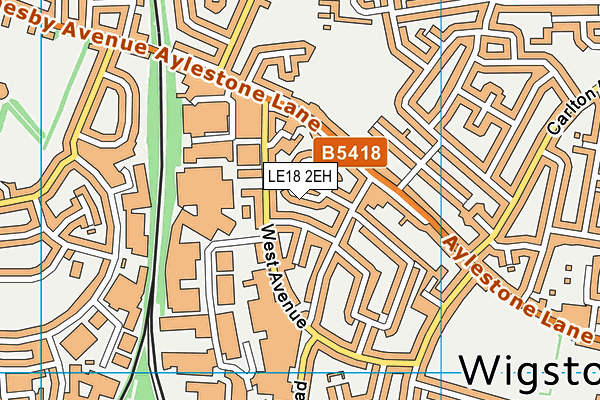LE18 2EH map - OS VectorMap District (Ordnance Survey)