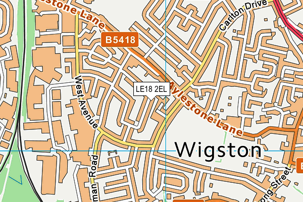 LE18 2EL map - OS VectorMap District (Ordnance Survey)