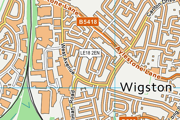 LE18 2EN map - OS VectorMap District (Ordnance Survey)