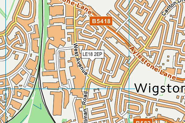 LE18 2EP map - OS VectorMap District (Ordnance Survey)