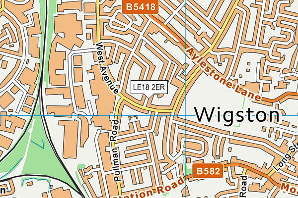 LE18 2ER map - OS VectorMap District (Ordnance Survey)
