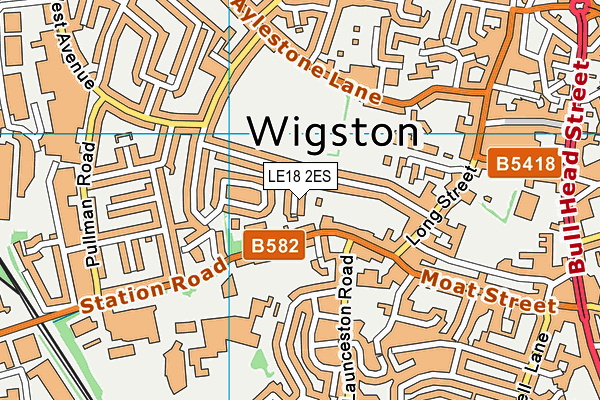 LE18 2ES map - OS VectorMap District (Ordnance Survey)