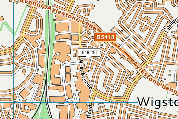 LE18 2ET map - OS VectorMap District (Ordnance Survey)