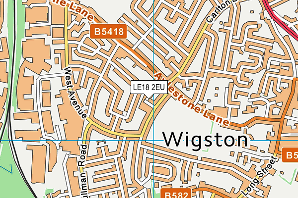 LE18 2EU map - OS VectorMap District (Ordnance Survey)