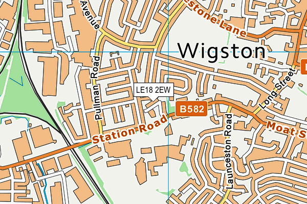 LE18 2EW map - OS VectorMap District (Ordnance Survey)