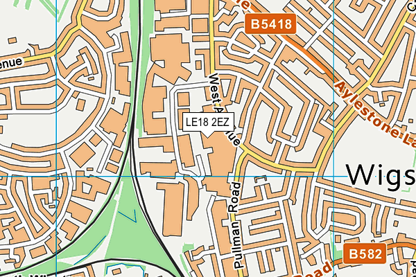 LE18 2EZ map - OS VectorMap District (Ordnance Survey)