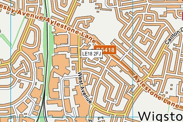 LE18 2FJ map - OS VectorMap District (Ordnance Survey)