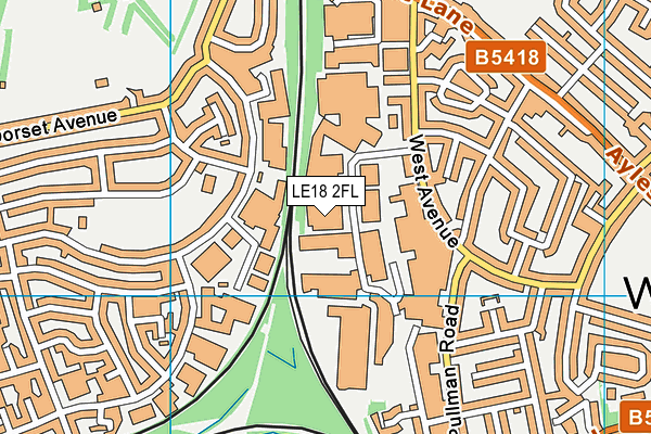 LE18 2FL map - OS VectorMap District (Ordnance Survey)