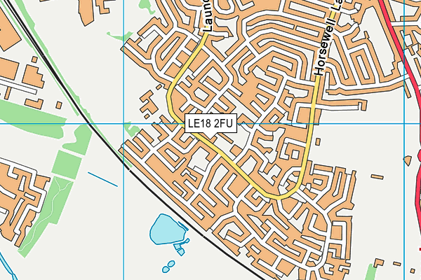 LE18 2FU map - OS VectorMap District (Ordnance Survey)