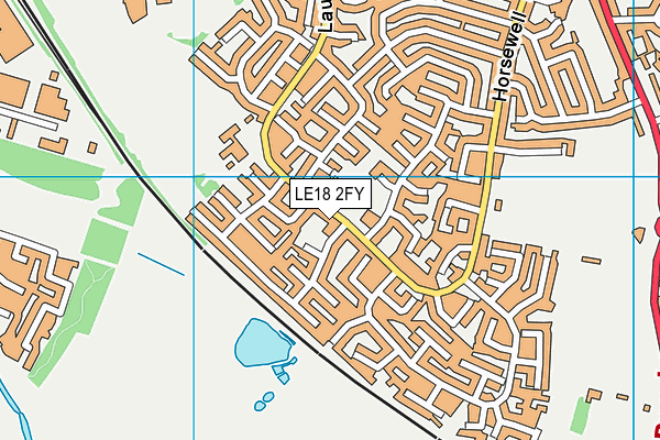 LE18 2FY map - OS VectorMap District (Ordnance Survey)