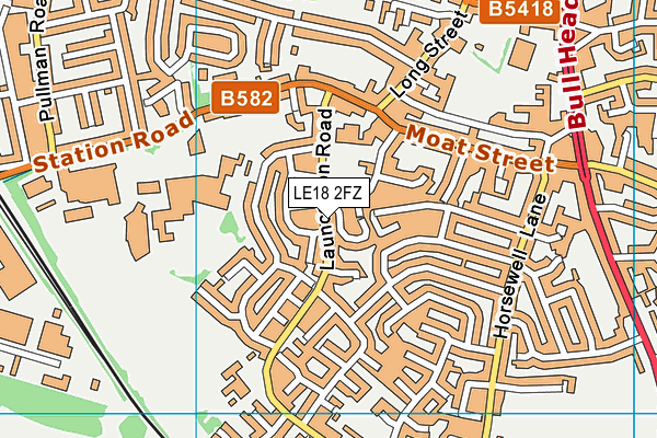LE18 2FZ map - OS VectorMap District (Ordnance Survey)