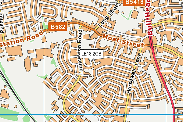 LE18 2GB map - OS VectorMap District (Ordnance Survey)