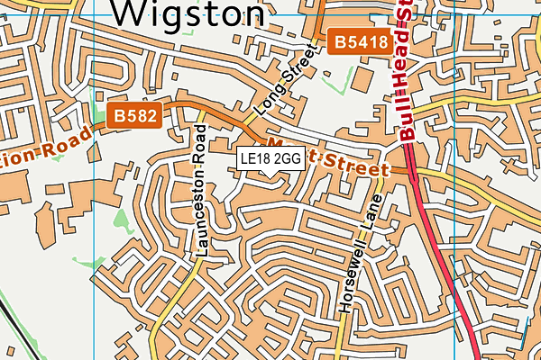 LE18 2GG map - OS VectorMap District (Ordnance Survey)