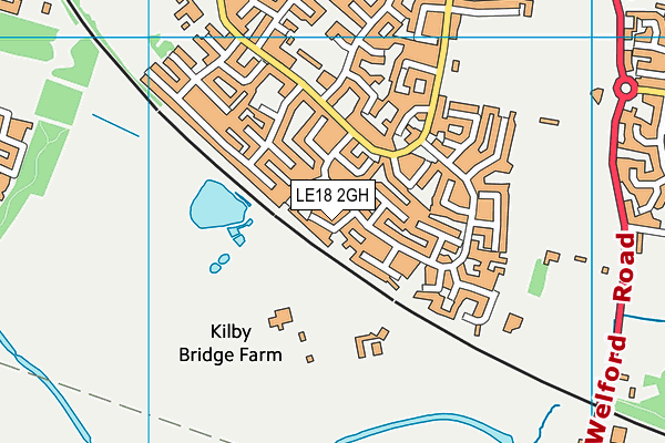 LE18 2GH map - OS VectorMap District (Ordnance Survey)