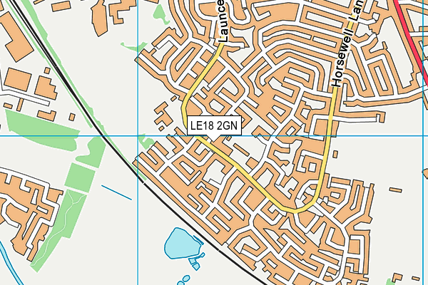 LE18 2GN map - OS VectorMap District (Ordnance Survey)