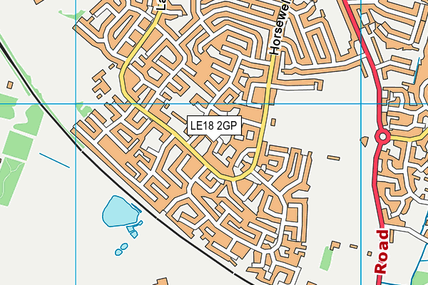 LE18 2GP map - OS VectorMap District (Ordnance Survey)