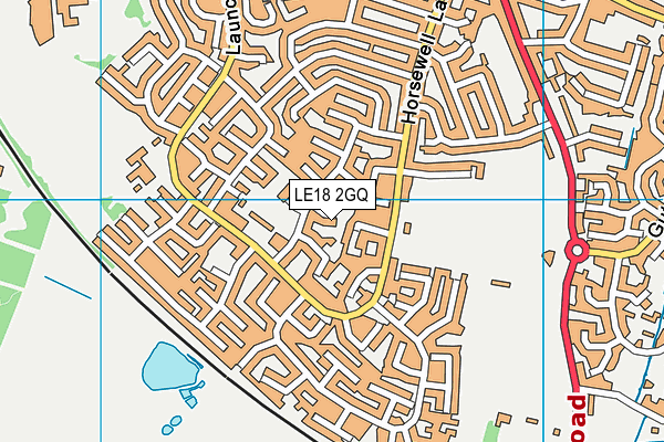 LE18 2GQ map - OS VectorMap District (Ordnance Survey)