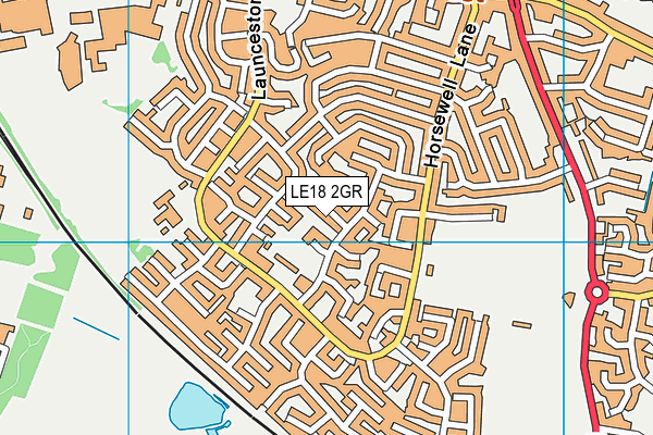 LE18 2GR map - OS VectorMap District (Ordnance Survey)