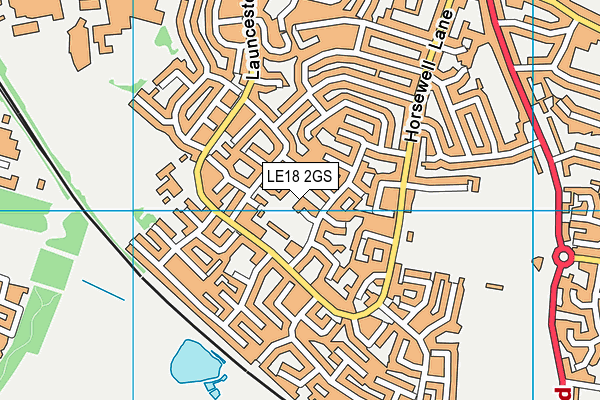 LE18 2GS map - OS VectorMap District (Ordnance Survey)