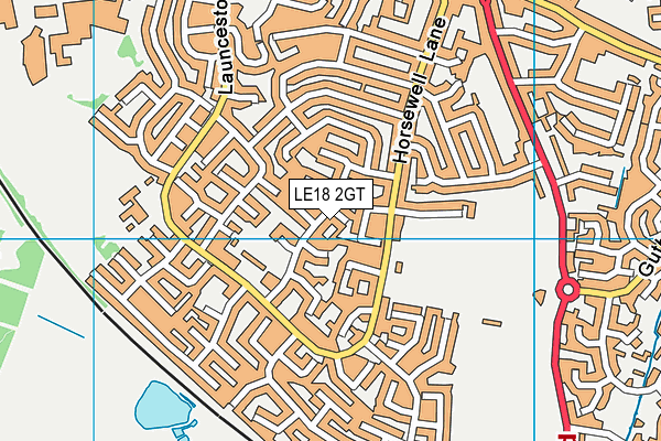 LE18 2GT map - OS VectorMap District (Ordnance Survey)