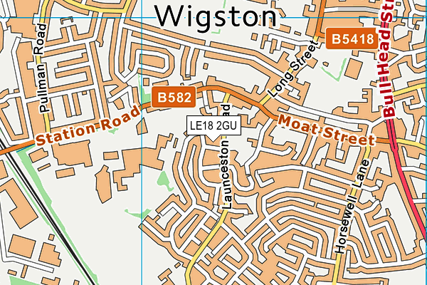 LE18 2GU map - OS VectorMap District (Ordnance Survey)