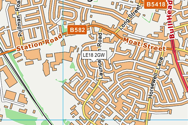 LE18 2GW map - OS VectorMap District (Ordnance Survey)