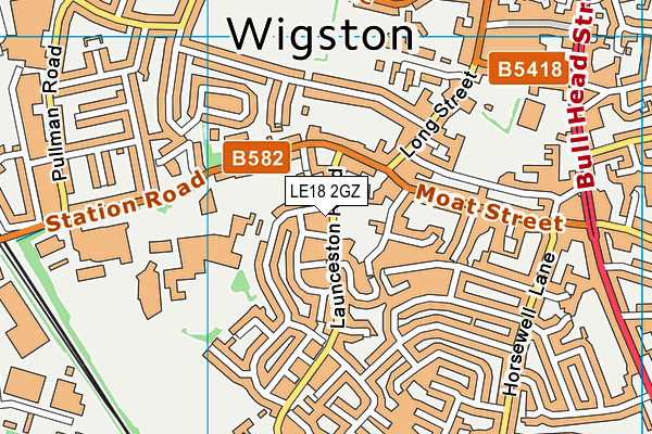 LE18 2GZ map - OS VectorMap District (Ordnance Survey)