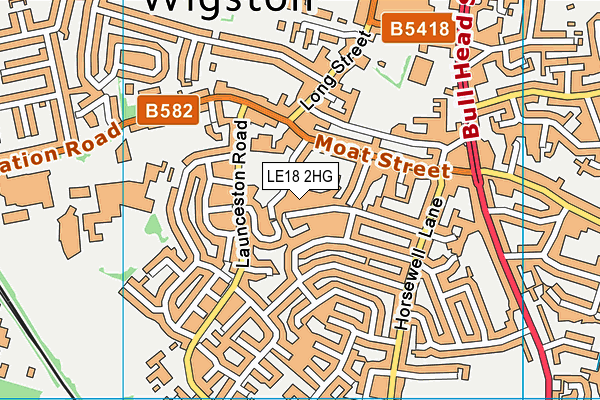 LE18 2HG map - OS VectorMap District (Ordnance Survey)