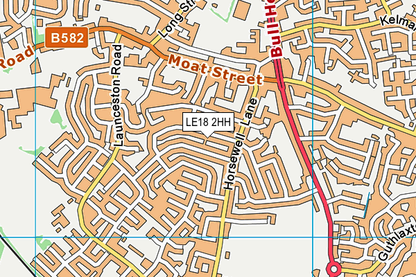 LE18 2HH map - OS VectorMap District (Ordnance Survey)