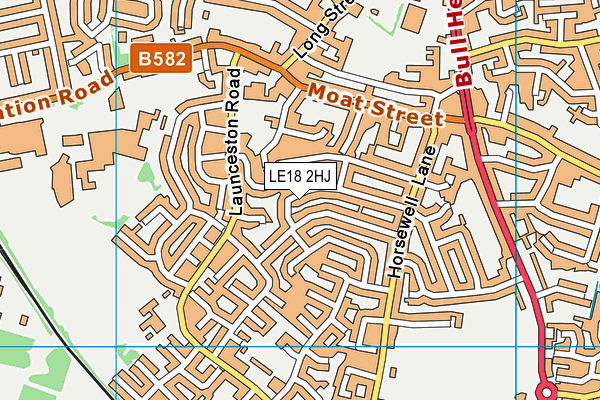 LE18 2HJ map - OS VectorMap District (Ordnance Survey)
