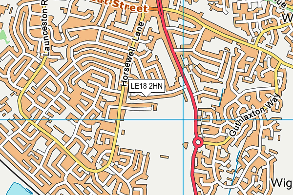 LE18 2HN map - OS VectorMap District (Ordnance Survey)
