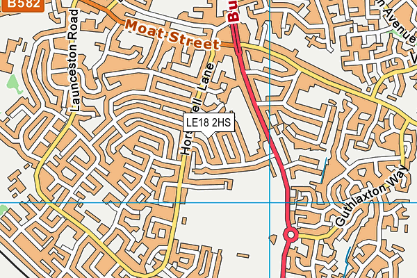 LE18 2HS map - OS VectorMap District (Ordnance Survey)