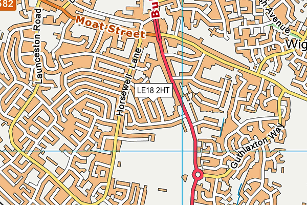 LE18 2HT map - OS VectorMap District (Ordnance Survey)