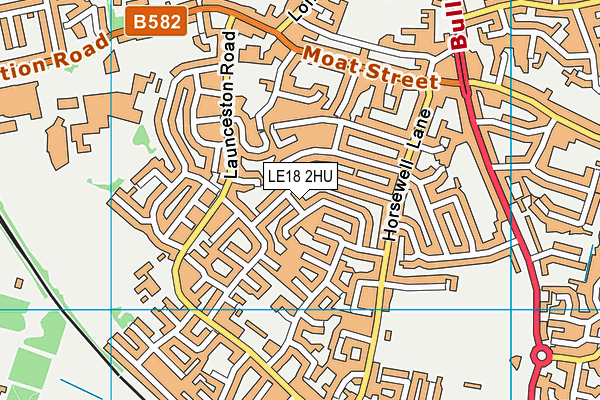 LE18 2HU map - OS VectorMap District (Ordnance Survey)