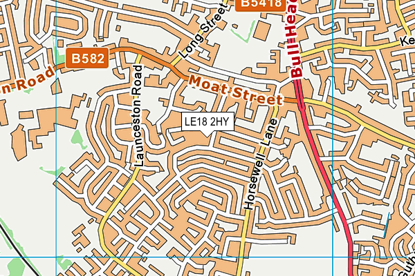 LE18 2HY map - OS VectorMap District (Ordnance Survey)