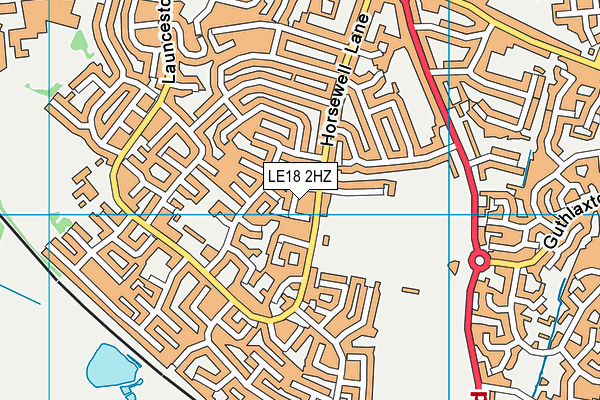 LE18 2HZ map - OS VectorMap District (Ordnance Survey)