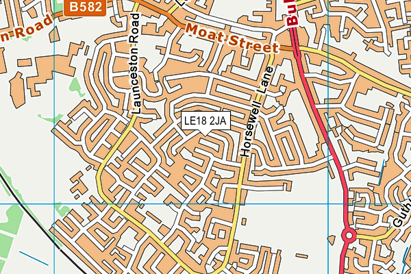 LE18 2JA map - OS VectorMap District (Ordnance Survey)