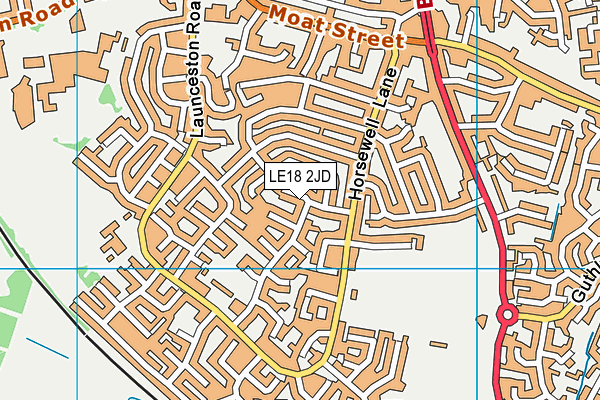 LE18 2JD map - OS VectorMap District (Ordnance Survey)