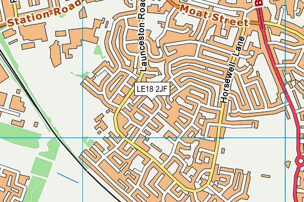 LE18 2JF map - OS VectorMap District (Ordnance Survey)