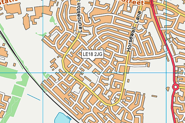 LE18 2JG map - OS VectorMap District (Ordnance Survey)
