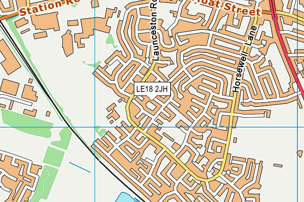 LE18 2JH map - OS VectorMap District (Ordnance Survey)