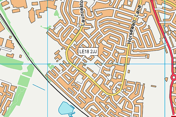 LE18 2JJ map - OS VectorMap District (Ordnance Survey)