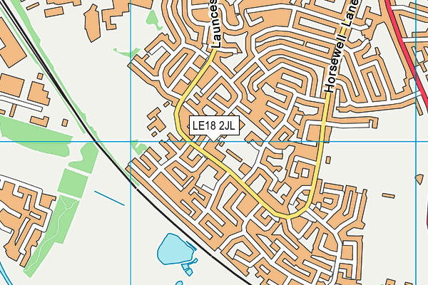LE18 2JL map - OS VectorMap District (Ordnance Survey)